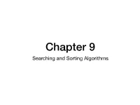 Searching and Sorting Algorithms Algorithms