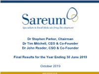Specialists in Small Molecule Drug Development