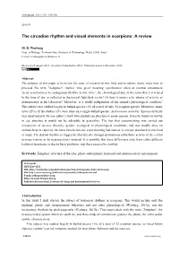 The Circadian Rhythm and Visual Elements in Scorpions: a Review