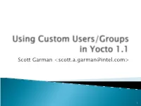 Using Custom Users/Groups in Yocto