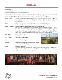 View the 2017 Cambridge Itinerary