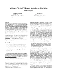A Simple, Verified Validator for Software Pipelining
