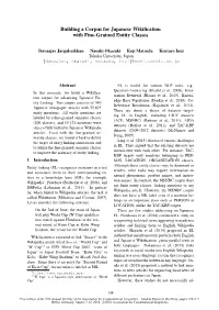 Building a Corpus for Japanese Wikification with Fine-Grained Entity Classes