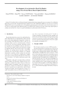 Development of an Automotive Head-Up Display Using a Free-Form Mirror Based Optical System
