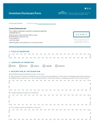 Invention Disclosure Form