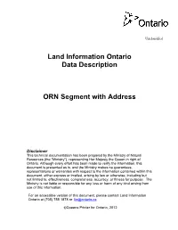 Land Information Ontario Data Description ORN Segment With