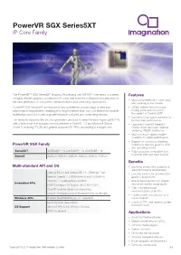 Powervr SGX Series5xt IP Core Family