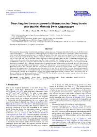 Searching for the Most Powerful Thermonuclear X-Ray Bursts with the Neil Gehrels Swift Observatory J