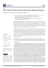 Type I and II Interferons in the Anti-Tumor Immune Response