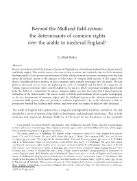 Beyond the Midland Field System. the Determinants of Common Rights Over the Arable in Medieval England