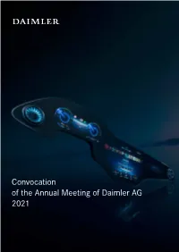 Convocation of the Annual Meeting of Daimler AG 2021 - ISIN DE 000 710 000 0