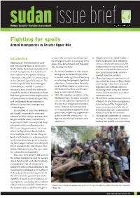 Fighting for Spoils Armed Insurgencies in Greater Upper Nile