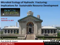 Microbial Ecology of Hydraulic Fracturing: Implications for Sustainable Resource Development
