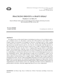 PRACTICING IDENTITY: a CRAFTY IDEAL? Brysbaert, A