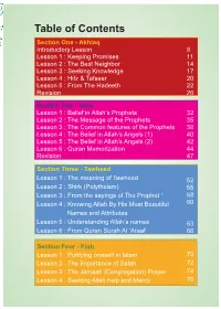 Table of Contents