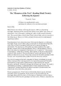 The “Pleasures of the Text”: Reading Mark Twain's Following the Equator
