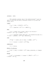 UNITS This Appendix Explains Some of the Abbreviations1•2 Used For
