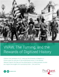 VVAW, the Turning, and the Rewards of Digitized History