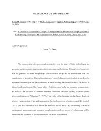 A Geometric Morphometric Analysis of Projectile Point Maintenance Using