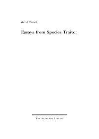 Essays from Species Traitor