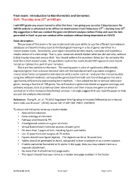 Final Exam: Introduction to Bioinformatics and Genomics DUE: Thursday June 23Rd at 4:00 Pm