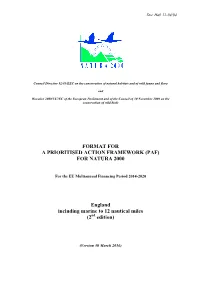 Prioritised Action Framework for England