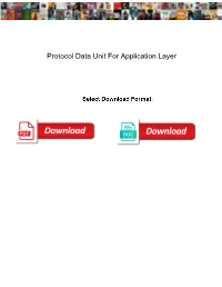 Protocol Data Unit for Application Layer