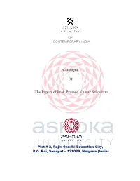 Catalogue of the Papers of Prof. Pramod Kumar Srivastava