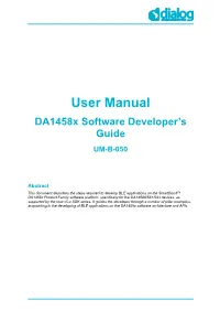 Da1458x Software Developer's Guide