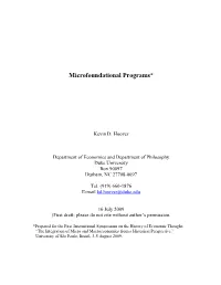 Microfoundational Programs*