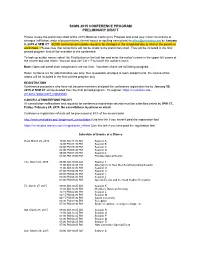 Scms 2015 Conference Program Preliminary Draft