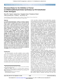 Structural Basis for the Inhibition of Human 5,10-Methenyltetrahydrofolate Synthetase by N10-Substituted Folate Analogues