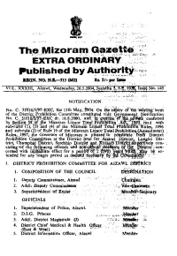 T~~Jvlizoram 9:!.~~~~(":;':~ ~X1'ra ORDINARY,:,,;>;,', Published by Authc:N·.T~B~,.,: .' . ~.,'.-.; ~,""",.'U''''''''''':''- ,.\" Bean