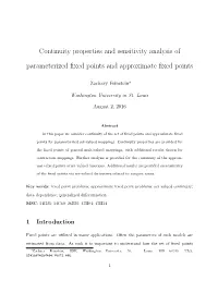 Continuity Properties and Sensitivity Analysis of Parameterized Fixed
