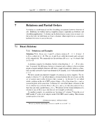 Relations and Partial Orders
