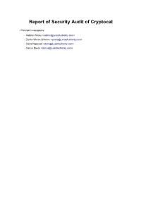 Report of Security Audit of Cryptocat