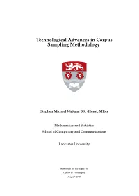 Technological Advances in Corpus Sampling Methodology