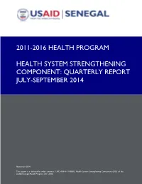 2011-2016 Health Program Health System Strengthening Component