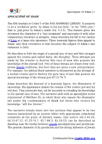 Apocalypse of Adam | 1 APOCALYPSE of ADAM