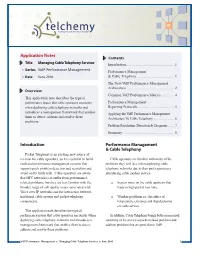 Application Notes Introduction Performance Management & Cable