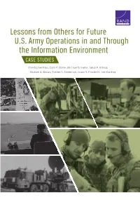 Lessons from Others for Future U.S. Army Operations in and Through the Information Environment CASE STUDIES