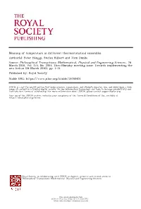 Meaning of Temperature in Different Thermostatistical Ensembles