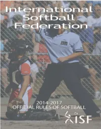 Official Rules of Softball 2014-2015 Technical Code