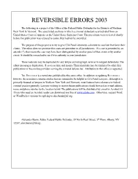 Reversible Errors 2003