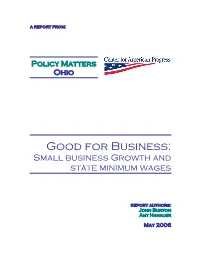 Small Business Growth and State Minimum Wages