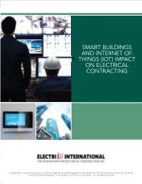 Smart Buildings and Internet of Things (Iot) Impact on Electrical Contracting