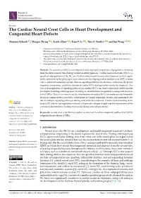 The Cardiac Neural Crest Cells in Heart Development and Congenital Heart Defects