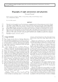 Biography of Eight Astronomers and Physicists Emmanuel Davoust1