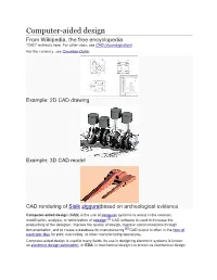 Computer-Aided Design from Wikipedia, the Free Encyclopedia "CAD" Redirects Here