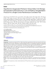 Hypothermic Oxygenated Perfusion Versus Static Cold Storage For